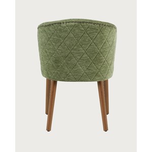 Molo vert - lot de 2 chaises repas en tissu vert avec pieds en bois