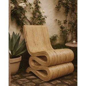 Diu - fauteuil design en rotin tressé