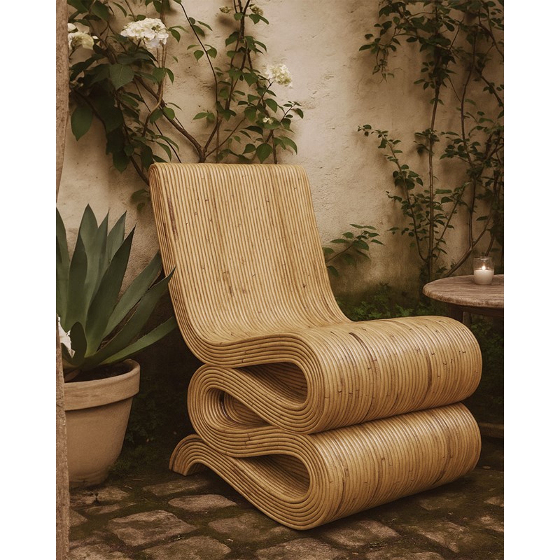 Diu - fauteuil design en rotin tressé