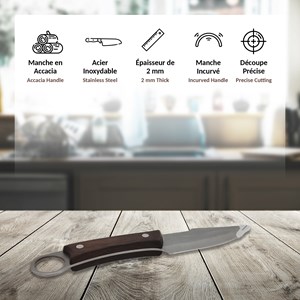 Couteau de cuisine mongol - lame 10 cm acier inoxydable