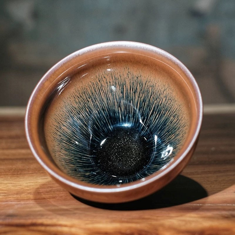 Bol à matcha artisanal tenmoku poil de lièvre