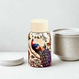 Gourde thermos isotherme en inox paon