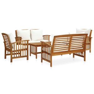 Maison exclusive - salon de jardin 5 pcs avec coussins bois d'acacia solide