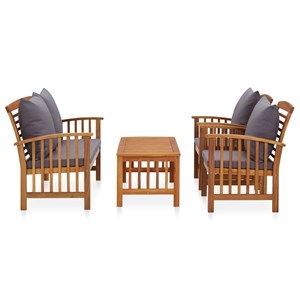 Maison exclusive - salon de jardin 4 pcs avec coussins bois d'acacia solide