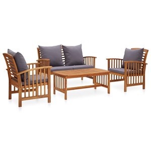 Maison exclusive - salon de jardin 4 pcs avec coussins bois d'acacia solide