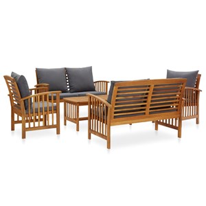 Maison exclusive - salon de jardin 5 pcs avec coussins bois d'acacia solide