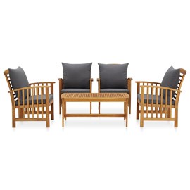 Maison exclusive - salon de jardin 5 pcs avec coussins bois d'acacia solide