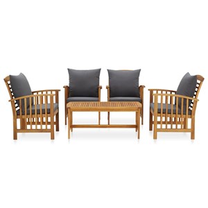 Maison exclusive - salon de jardin 5 pcs avec coussins bois d'acacia solide