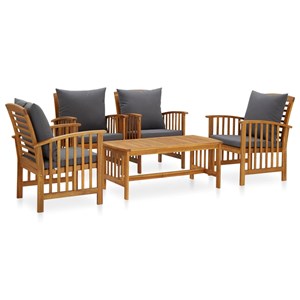 Maison exclusive - salon de jardin 5 pcs avec coussins bois d'acacia solide