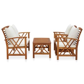 Maison exclusive - salon de jardin 4 pcs avec coussins bois d'acacia solide