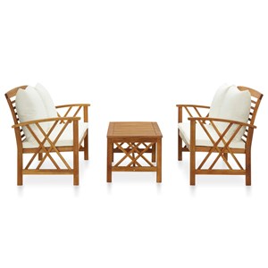 Maison exclusive - salon de jardin 3 pcs avec coussins bois d'acacia massif