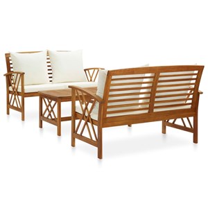 Maison exclusive - salon de jardin 3 pcs avec coussins bois d'acacia massif