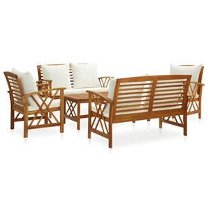Maison exclusive - salon de jardin 5 pcs avec coussins bois d'acacia solide