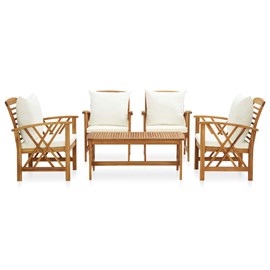 Maison exclusive - salon de jardin 5 pcs avec coussins bois d'acacia solide