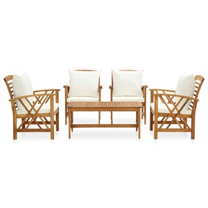 Maison exclusive - salon de jardin 5 pcs avec coussins bois d'acacia solide