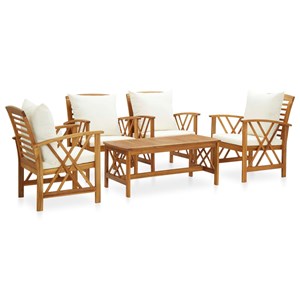 Maison exclusive - salon de jardin 5 pcs avec coussins bois d'acacia solide