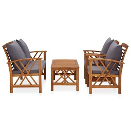 Maison exclusive - salon de jardin 4 pcs avec coussins bois d'acacia solide