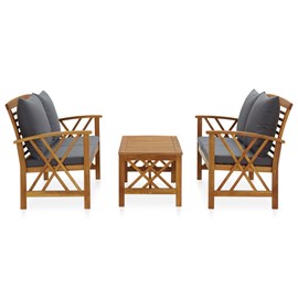 Maison exclusive - salon de jardin 3 pcs avec coussins bois d'acacia massif