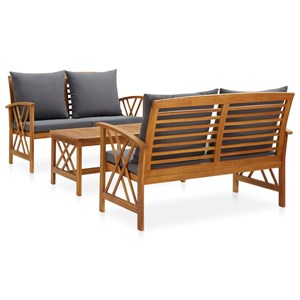Maison exclusive - salon de jardin 3 pcs avec coussins bois d'acacia massif