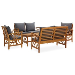 Maison exclusive - salon de jardin 5 pcs avec coussins bois d'acacia solide