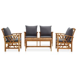 Maison exclusive - salon de jardin 5 pcs avec coussins bois d'acacia solide
