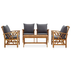 Maison exclusive - salon de jardin 5 pcs avec coussins bois d'acacia solide