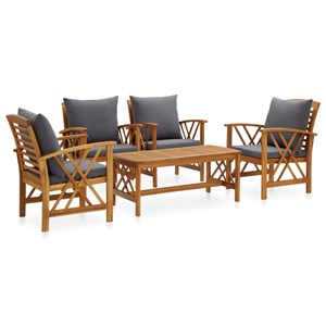 Maison exclusive - salon de jardin 5 pcs avec coussins bois d'acacia solide