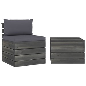 Maison exclusive - salon palette de jardin 2 pcs avec coussins bois de pin massi