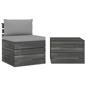 Maison exclusive - salon palette de jardin 2 pcs avec coussins bois de pin massi
