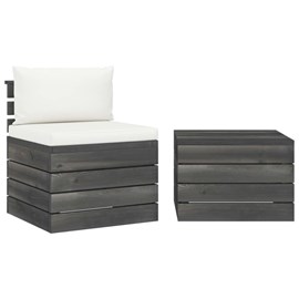Maison exclusive - salon palette de jardin 2 pcs avec coussins bois de pin massi