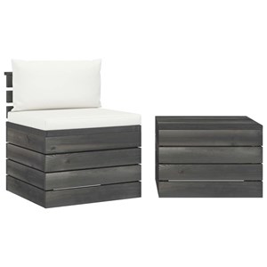 Maison exclusive - salon palette de jardin 2 pcs avec coussins bois de pin massi