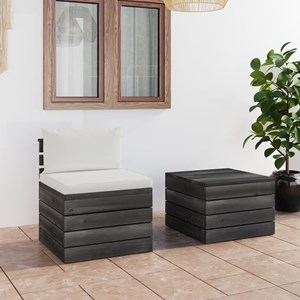 Maison exclusive - salon palette de jardin 2 pcs avec coussins bois de pin massi
