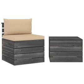 Maison exclusive - salon palette de jardin 2 pcs avec coussins bois de pin massi