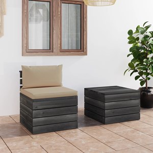 Maison exclusive - salon palette de jardin 2 pcs avec coussins bois de pin massi