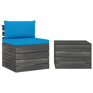 Maison exclusive - salon palette de jardin 2 pcs avec coussins bois de pin massi