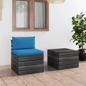 Maison exclusive - salon palette de jardin 2 pcs avec coussins bois de pin massi