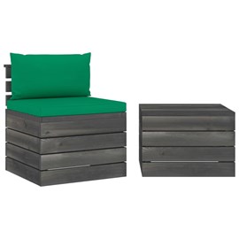 Maison exclusive - salon palette de jardin 2 pcs avec coussins bois de pin massi