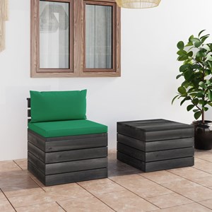 Maison exclusive - salon palette de jardin 2 pcs avec coussins bois de pin massi