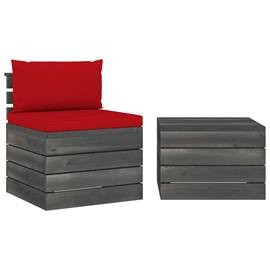 Maison exclusive - salon palette de jardin 2 pcs avec coussins bois de pin massi