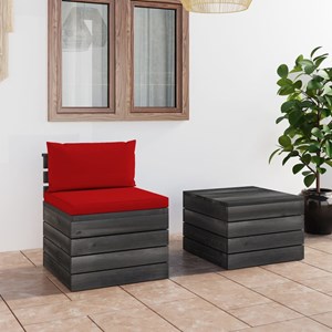 Maison exclusive - salon palette de jardin 2 pcs avec coussins bois de pin massi