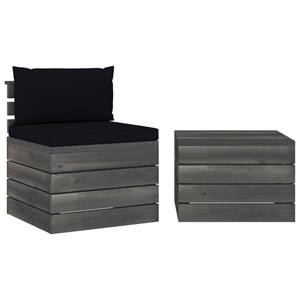 Maison exclusive - salon palette de jardin 2 pcs avec coussins bois de pin massi