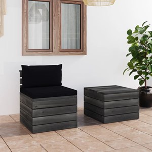Maison exclusive - salon palette de jardin 2 pcs avec coussins bois de pin massi