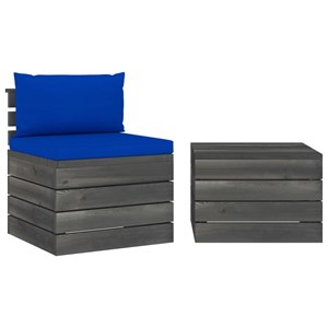 Maison exclusive - salon palette de jardin 2 pcs avec coussins bois de pin massi