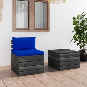 Maison exclusive - salon palette de jardin 2 pcs avec coussins bois de pin massi