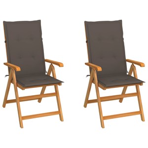 Maison exclusive - chaises de jardin lot de 2 et coussins taupe bois teck massif