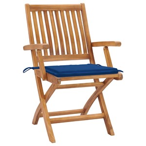 Maison exclusive - chaises de jardin lot de 2 et coussins bleu royal bois de tec