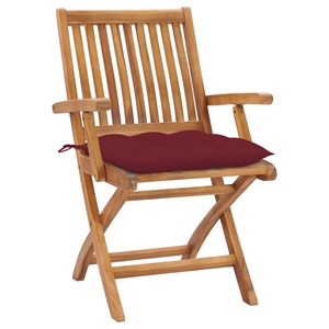 Maison exclusive - chaises de jardin lot de 2 coussins rouge bordeaux teck massi