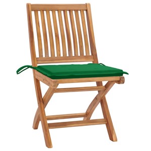 Maison exclusive - chaises de jardin lot de 2 et coussins vert bois de teck mass