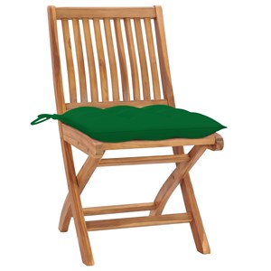 Maison exclusive - chaises de jardin lot de 2 et coussins vert bois de teck mass