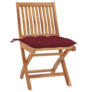 Maison exclusive - chaises de jardin lot de 2 coussins rouge bordeaux teck massi